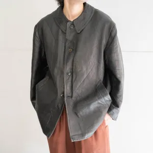 around 1960s France black color leather jacket -good condition-