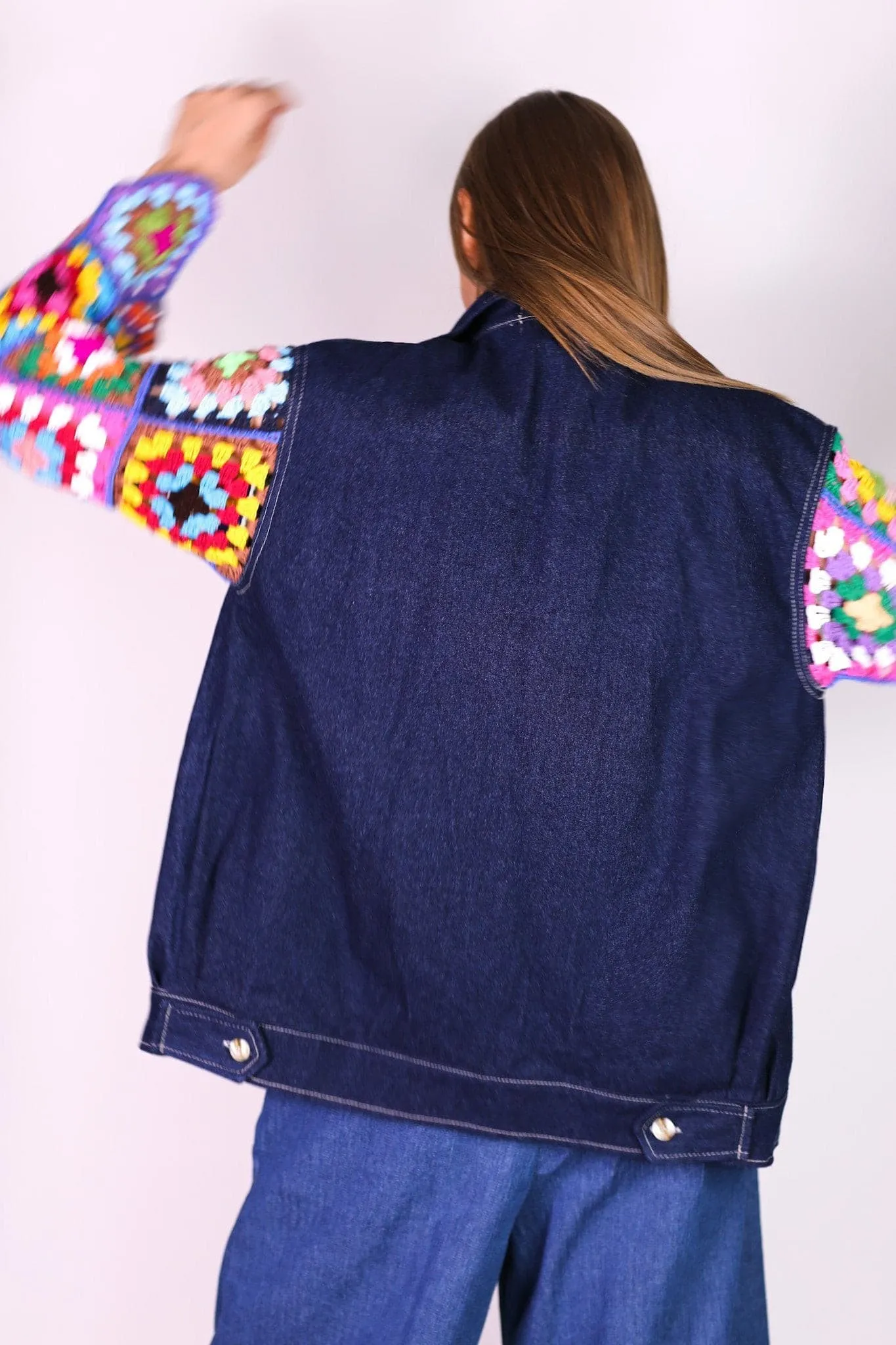 DENIM CROCHET JACKET VICKY