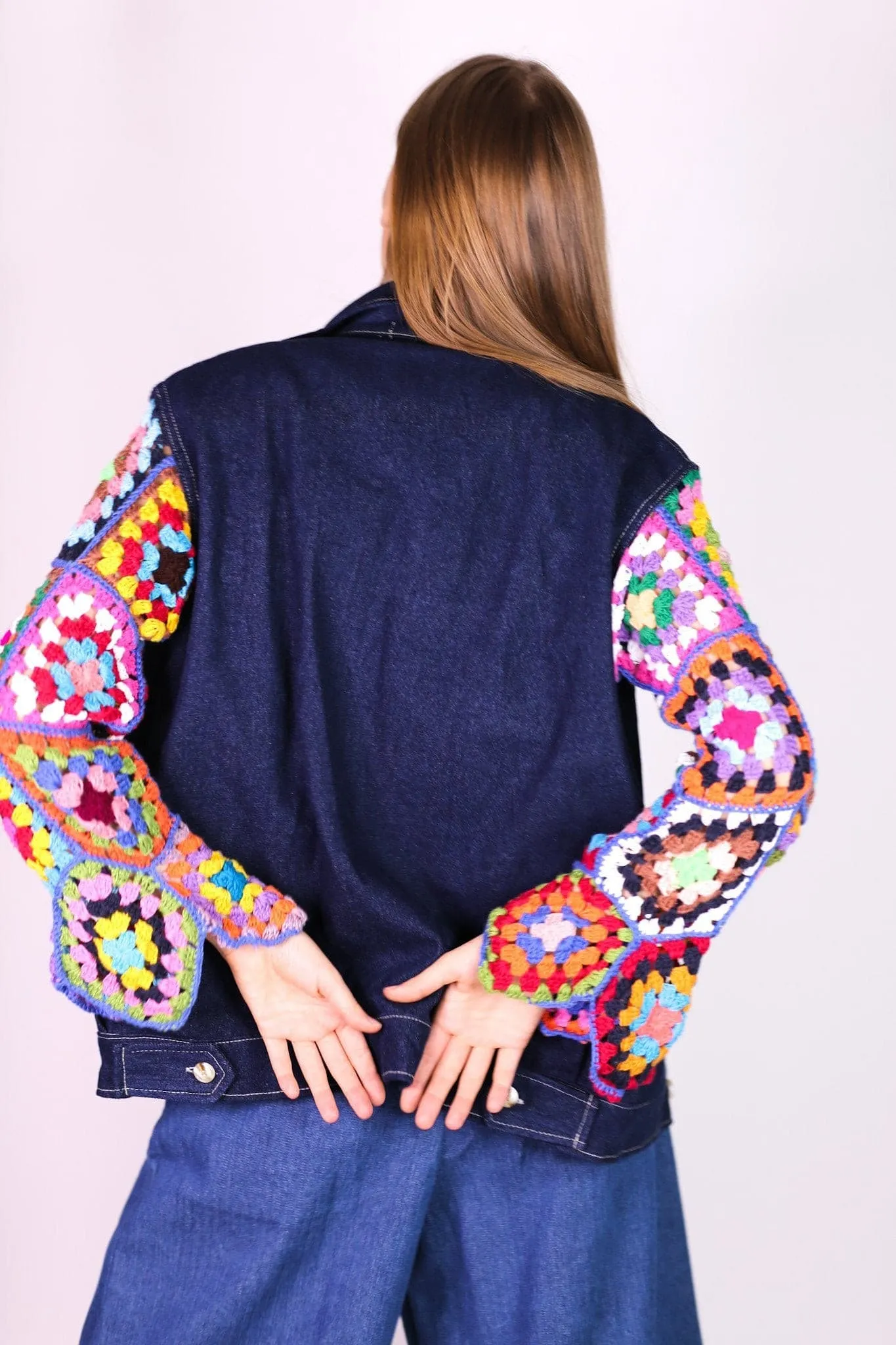 DENIM CROCHET JACKET VICKY