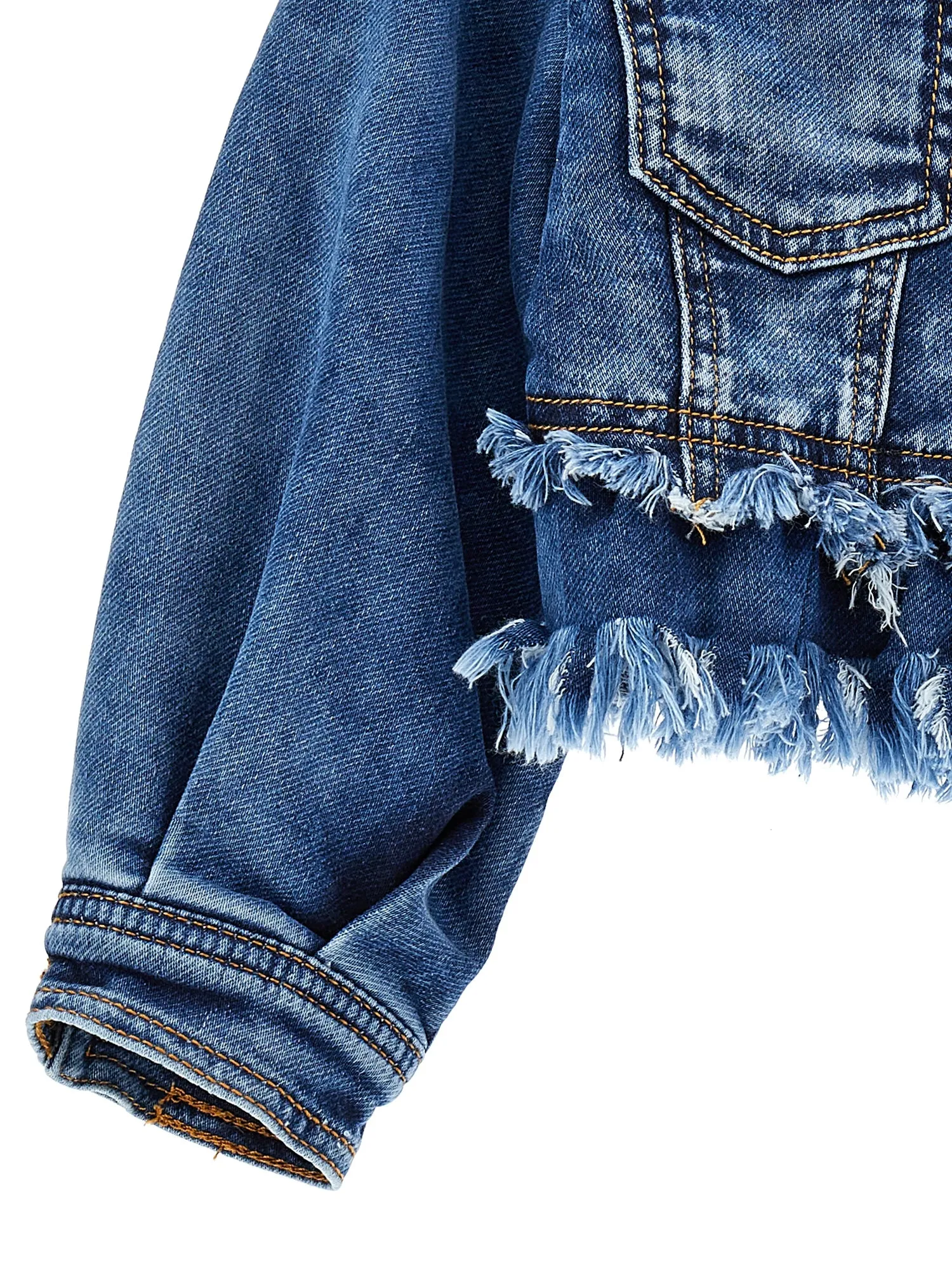 Monnalisa - Cherry Diamante Denim Jacket