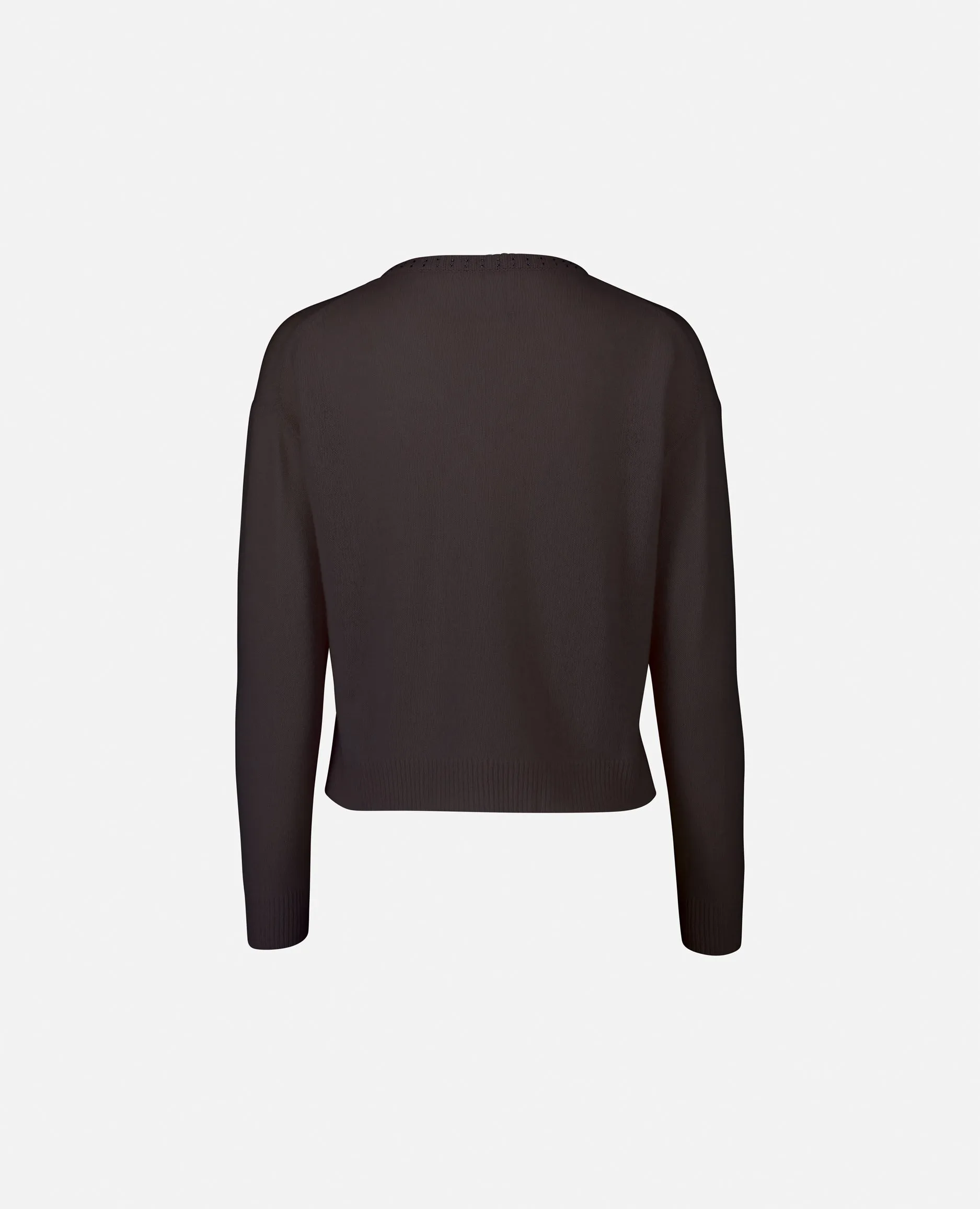 Rundhals Pullover aus Cashmere-Mischung in Braun