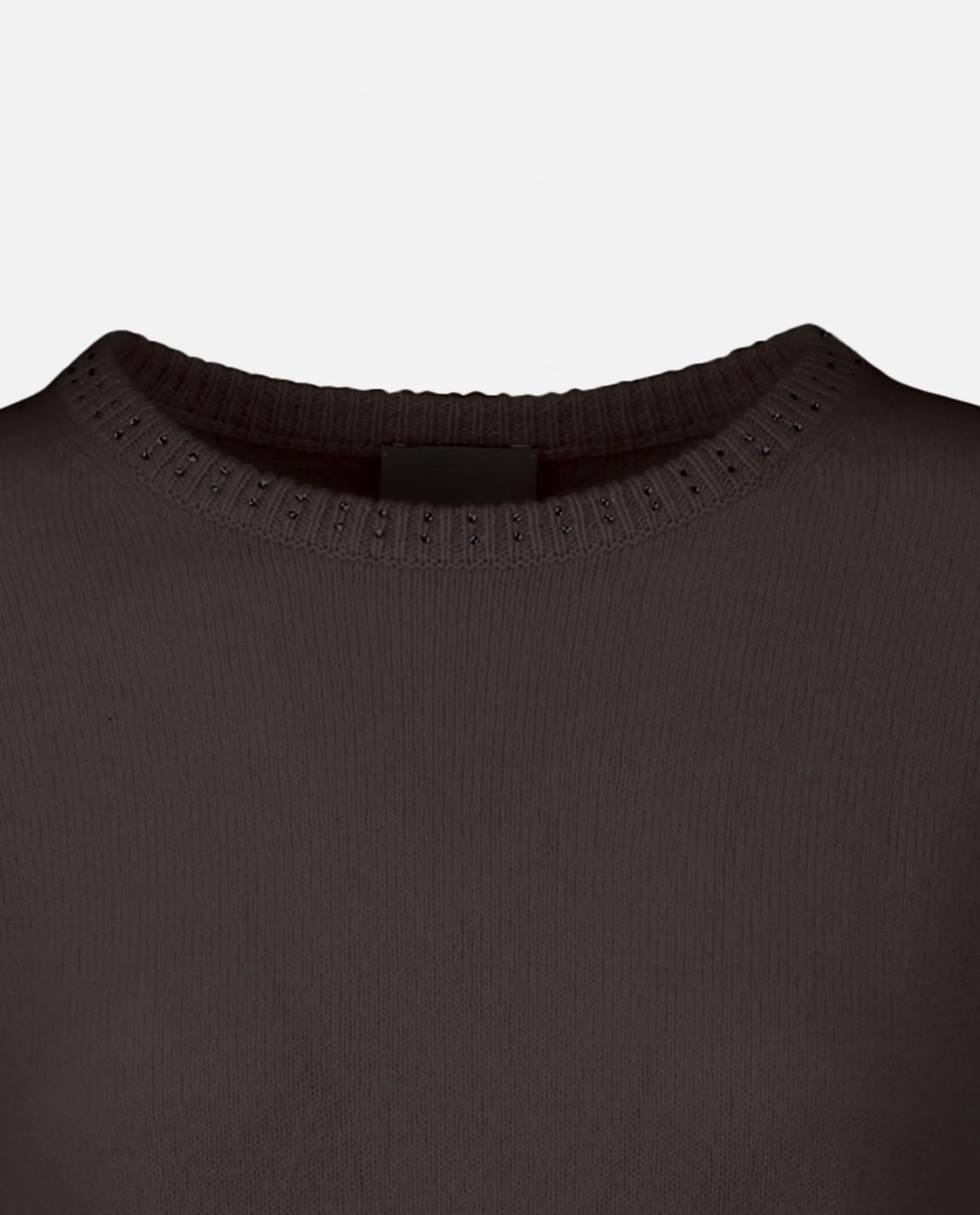 Rundhals Pullover aus Cashmere-Mischung in Braun